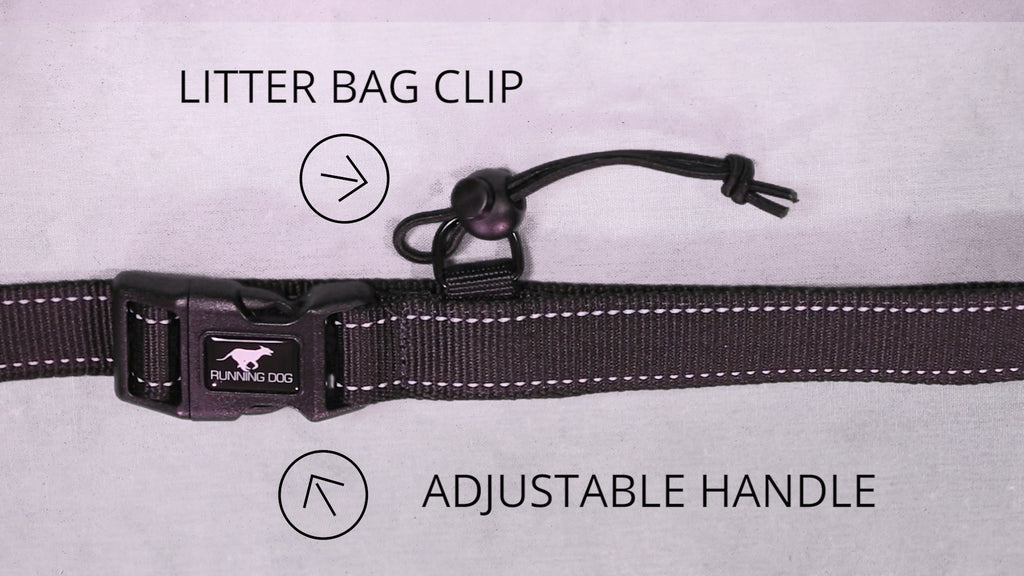 Soft Pull leash adjustable hand and litter bag clip